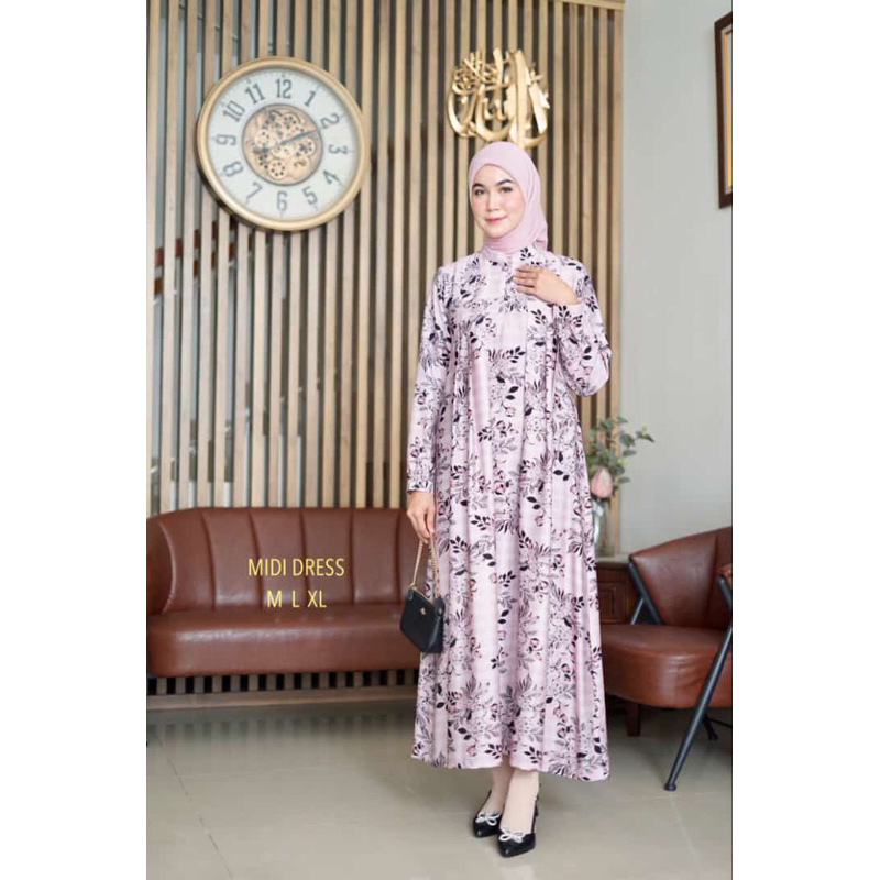 GAMIS MIDI DRES ARMANY SIKY PREMIUM BY ORIGINAL KAMARI , GAMIS BUSANA MUSLIM
