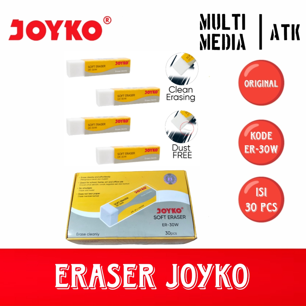 

STIP / ERASER / PENGHAPUS JOYKO ER-30W (ISI 30 PCS)