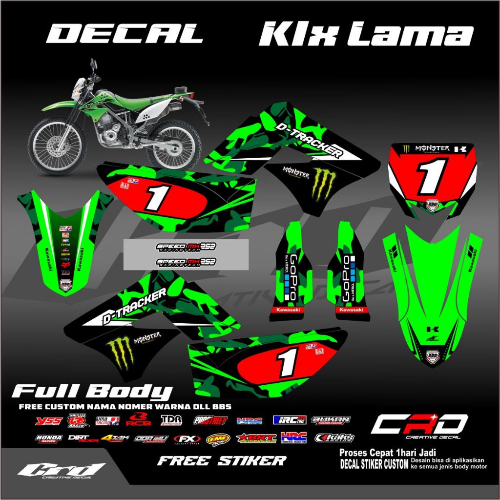 Decal KLX S Supermoto KLX Lama Full Body Decal KLX Old Bebas Custome Free Custome