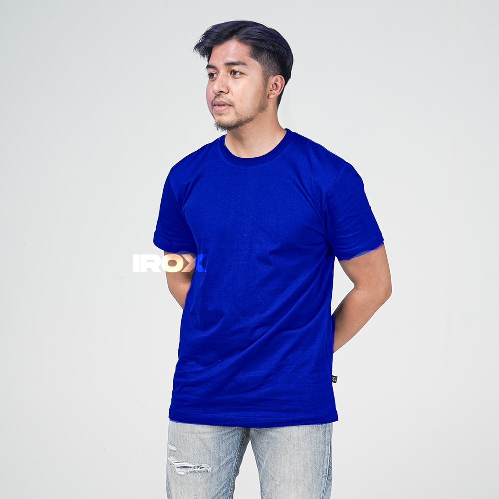 Kaos Polos Biru Benhur Biru Elektrik Pria 24s Cotton Combed Premium Unisex