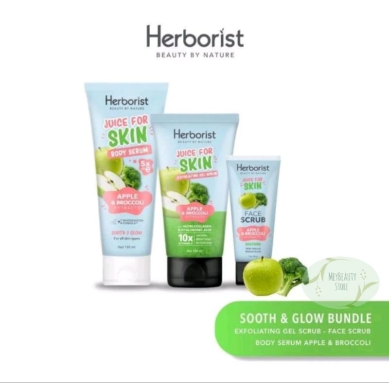 Herboris Juice For skin Bundle 3 in 1 (Body Serum + Exfloliating scrub + Face Scrub) Paket Hemat isi