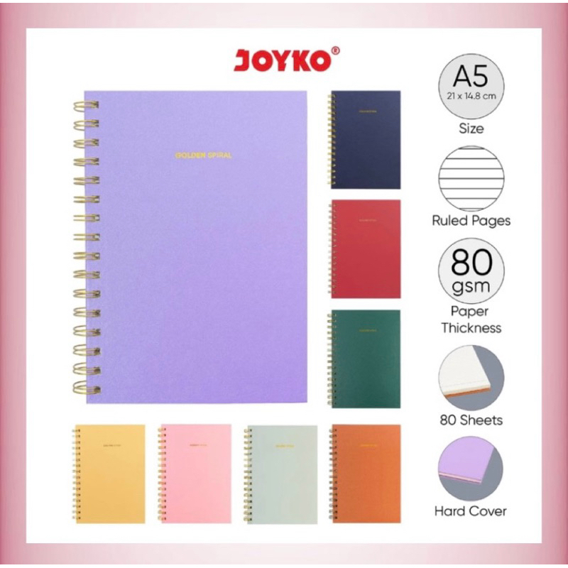 

Super Hard Cover Notebook / Buku Tulis Catatan Bergaris Spiral Ruled Notebook Joyko NB-721 A5 untuk Kantor Sekolah