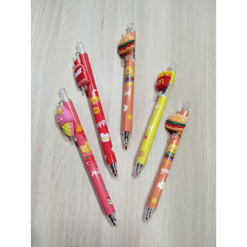 

12pcs Pulpen Cetek Burger French Fries Ice Cream CocaCola 505