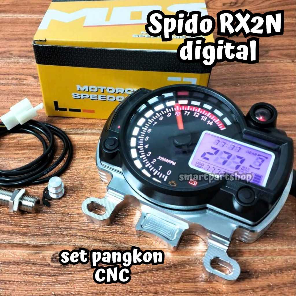 SPEEDOMETER KOSO RX2N FULL INDIKATOR DIGITAL SPIDOMETER KOSO Rx2n SPEDO SET PANGKON CNC UNIVERSAL  R