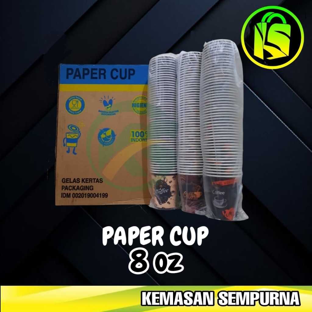 Hot Paper Cup Polos & Warna / Gelas Kertas Polos & Warna 8 Oz (240ml)