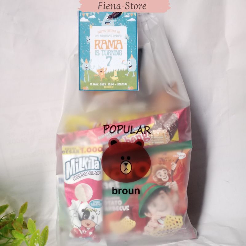 

Bingkisan Ulang tahun anak murah//paket Snack ulang tahun anak//hampers ultah anak//pouch snack ultah