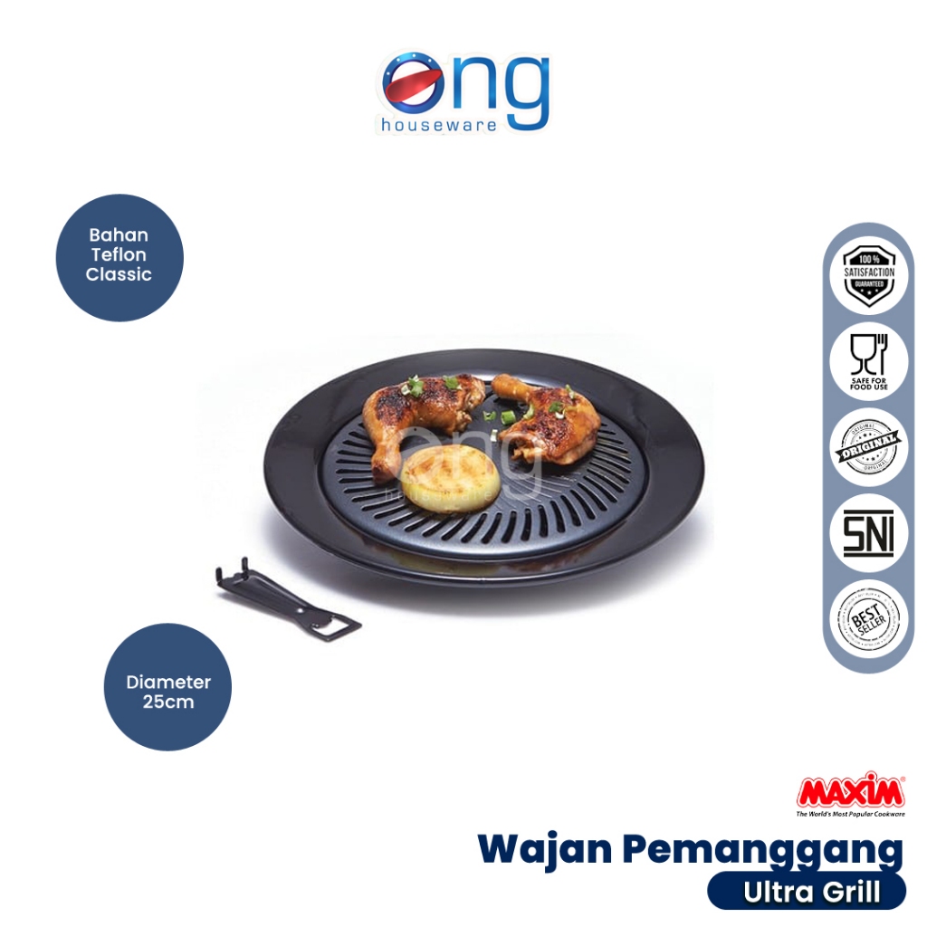 Wajan Pemanggang Alat panggangan Teflon BBQ Kompor Maxim Maspion Ultra Grill