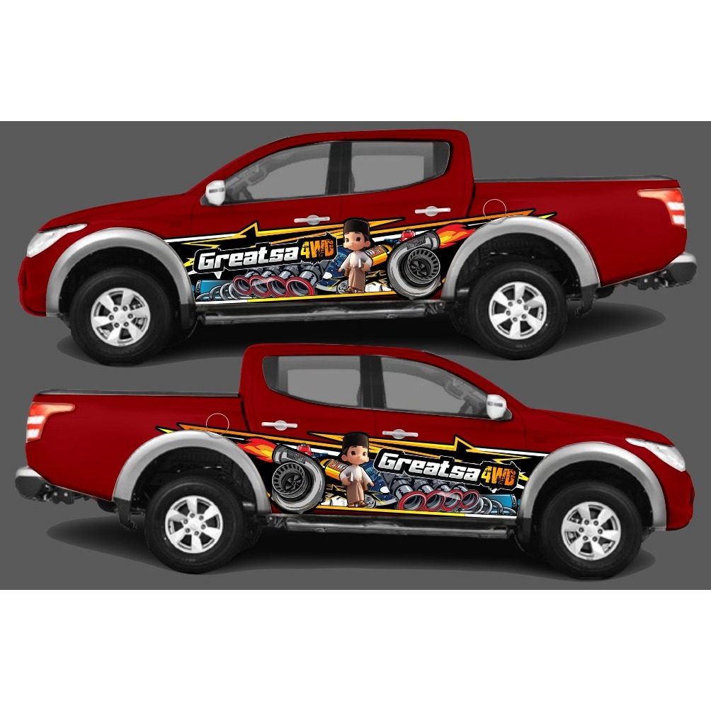 DECAL STICKER MOBIL TRITON /STICKER BODY SAMPING MOBIL TRITON