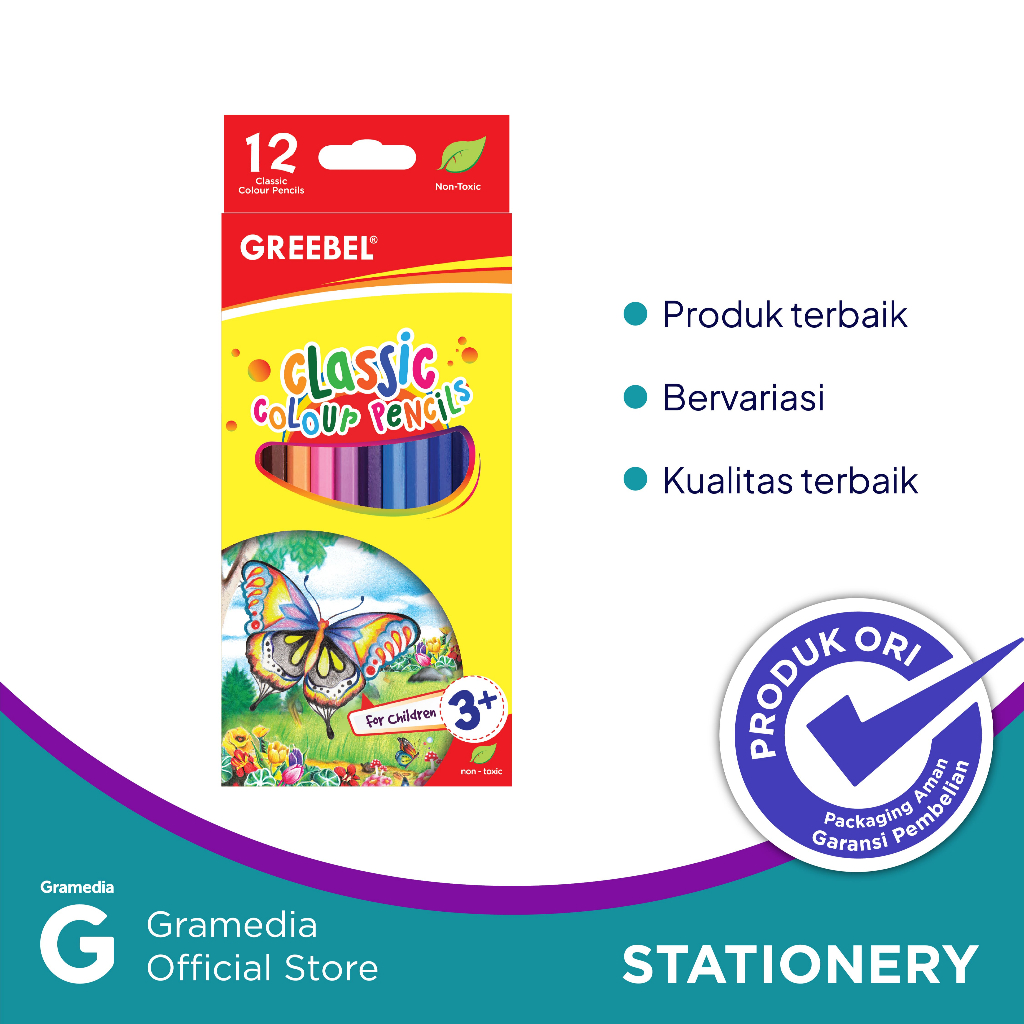 

Gramedia Makassar - Greebel 7012 Classic Colour Pencil (Pensil Warna) 12 Warna