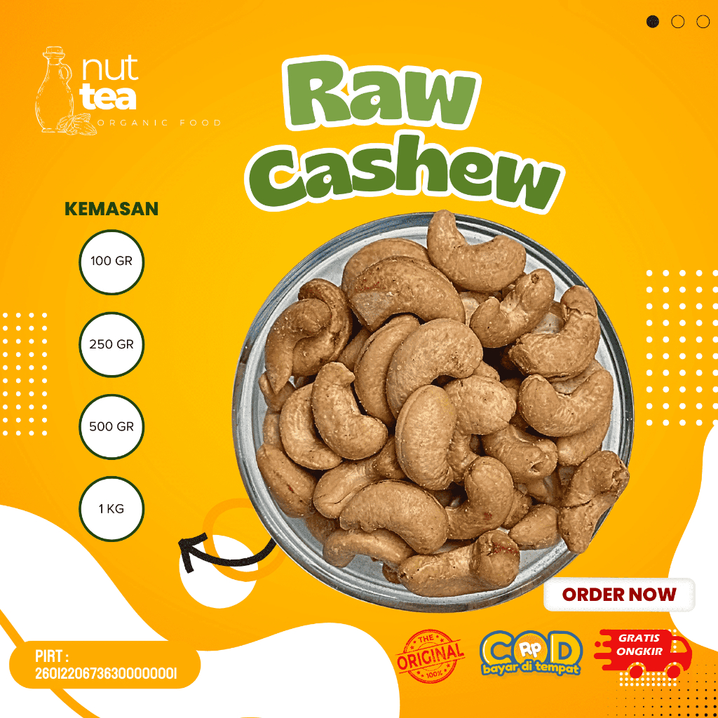 

Raw Cashew 500gr - Kacang Mete/Mente/Mede Mentah Utuh