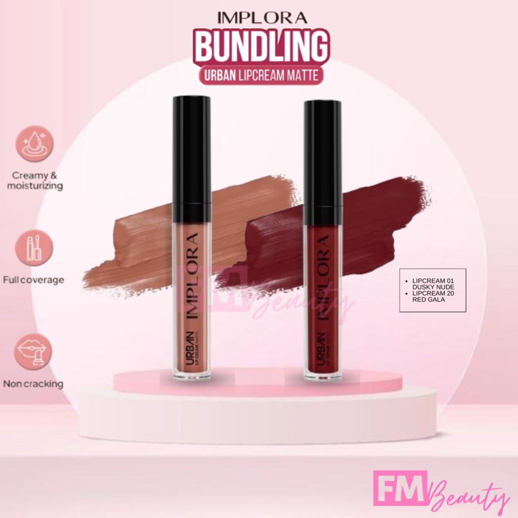 BISA COD Implora 13 Hazelnude + 20 Red Gala Paket 1 Set Ombre Urban Lipcream Matte Implora