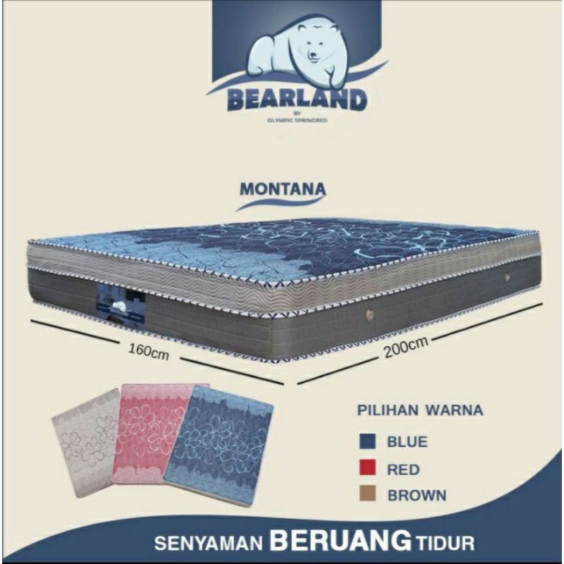 BEARLAND Kasur Matras Springbed Procella MONTANA Biru/Coklat/Merah