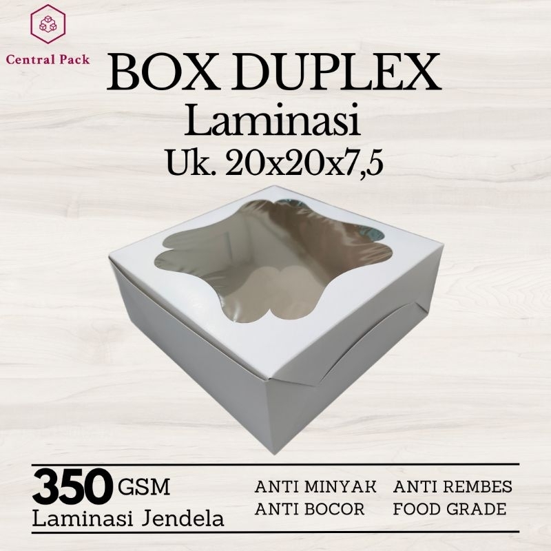 

Dus Kue Brownies Box Duplex Laminasi Jendela 20x20x7,5