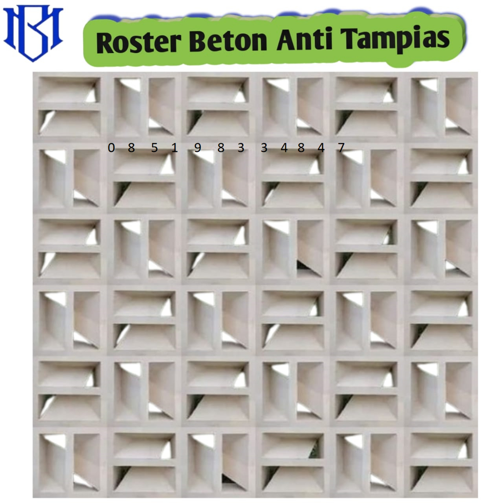 Roster beton anti tampias putih (2 muka) - Abu-abu - Putih Super