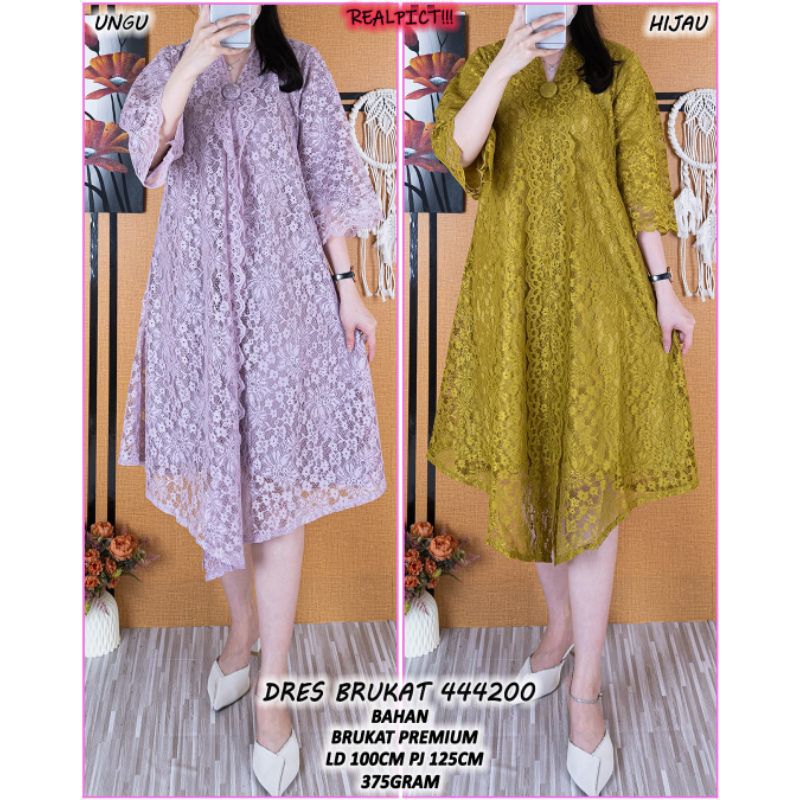 MIDI DRESS BRUKAT PESTA GAUN NATAL SIDI BAPTIS BAJU GEREJA VB 4442000