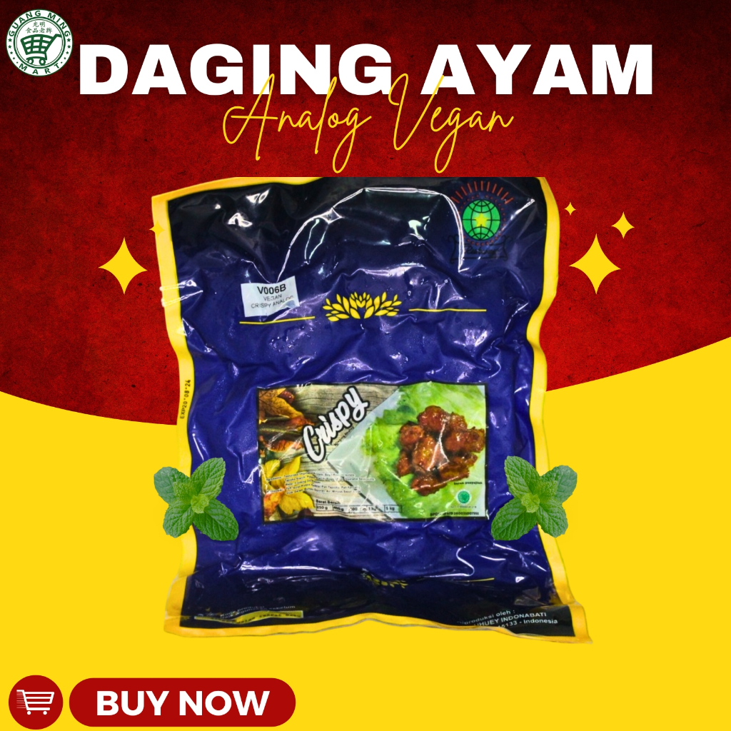 

Crispy Analog Ruhuey 500gr Vegetarian / Daging Ayam Analog Ruhuey