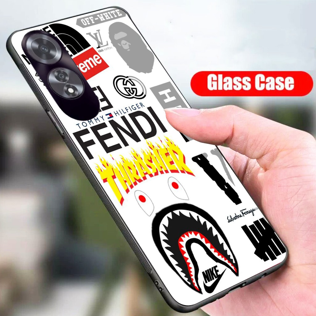 (J69) Casing Hp Case Glass Kaca OPPO A60 - CASE OPPO A60 TERBARU - CASING TERBARU