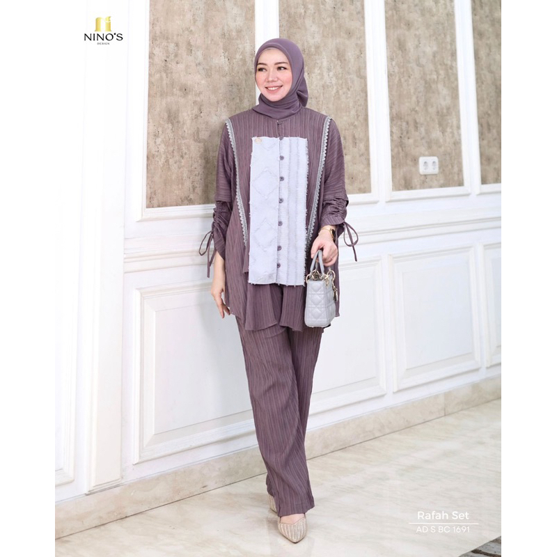 oneset original ninos design Rafah ser 01691 stelan celana terbaru dari ninos design