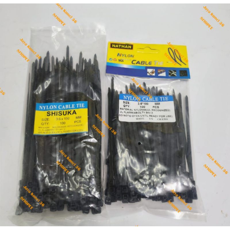 

Kabel Ties Nylon 3,6 × 25Cm / PUTIH - HITAM