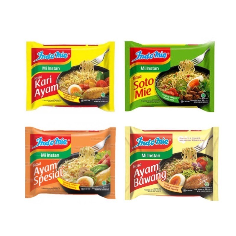 

Indomie Mie Instant / Goreng / Soto / Ayam Bawang / Kari /Ayam Spesial - GORENG BAWANG BISA CAMPUR