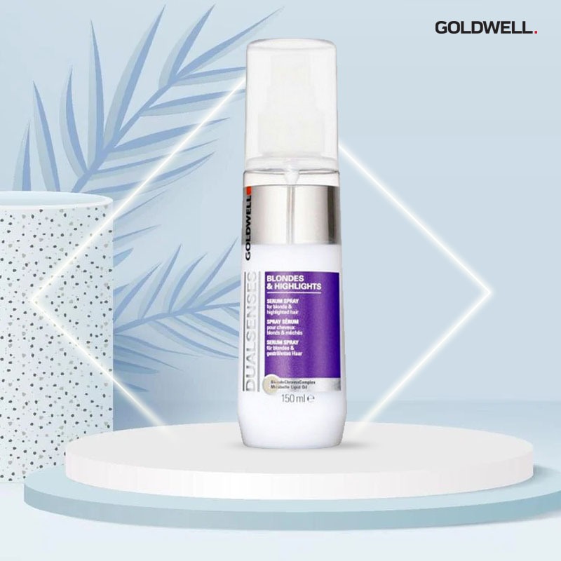 Goldwell Dualsenses Blondes & Highlights Anti-Brassiness Serum Spray 150ml, serum rambut berwarna / 
