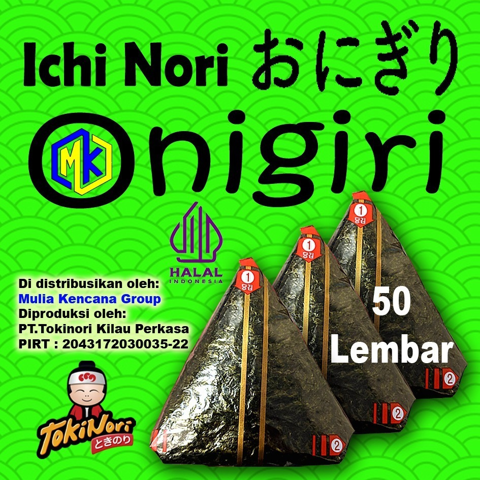 

NORI ONIGIRI / NORI WRAPPER / NORI TRIANGLE / NORI SUSHI MURAH (RUMPUT LAUT/NORI) 50-100 SHEETS SETARA NORI ONIGIRI TOKINIRI, GURIH,GARING,PRAKTIS DAN HALAL