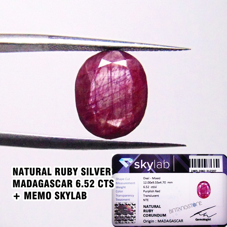 Ruby Keperakan Silvery Red Ruby Corundum Madagascar Africa Memo Skylab Indonesia Asli Alam BINTANGST