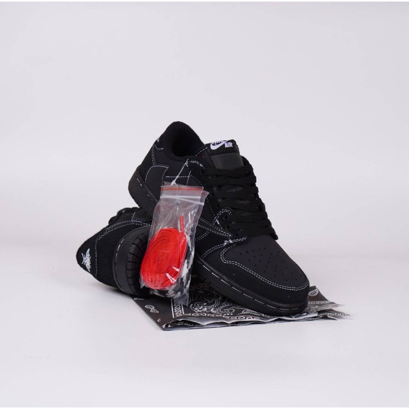 [ R2. SNKR ] Sepatu N|ke Air Jordan 1 Low Travis Scott Black Phantom