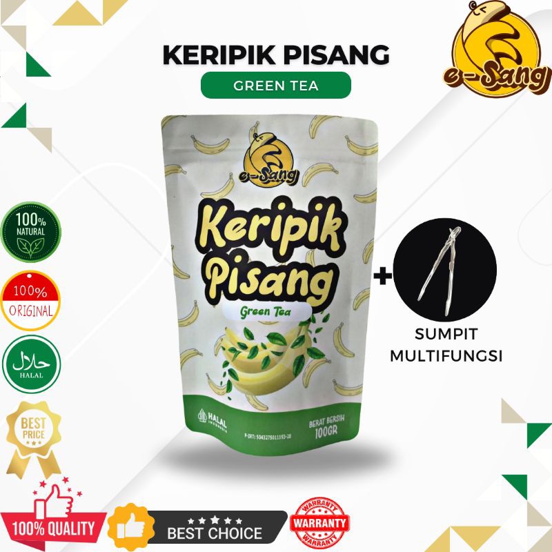 

e-Sang Keripik Pisang Lezat Lumer Rasa Greentea | Snack Cemilan Sehat Kripik Renyah Enak Premium