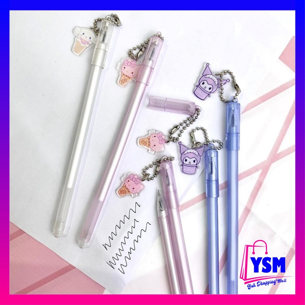 

YSM Pulpen Lucu Aesthetic Pen Gantungan Motif Kartun Bolpoint Karakter Pena Gel Bolpen Unik Alat Tulis Kantor