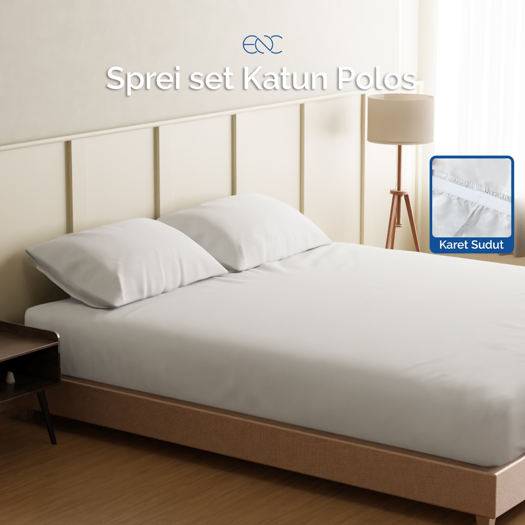 Sprei Hotel Katun Putih Polos / sprei polos / sprei putih / sprei single kingsize / 120x200 160x200 