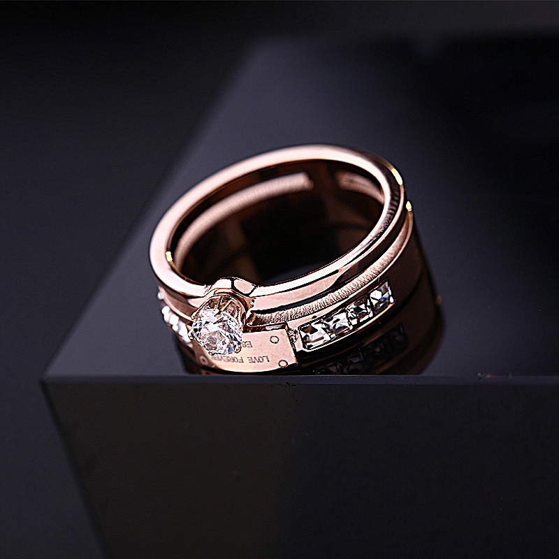 Cincin Titanium Wanita Remaja Gold // Cincin Titanium Wanita Asli Titanium Permata // Cincin Perempu