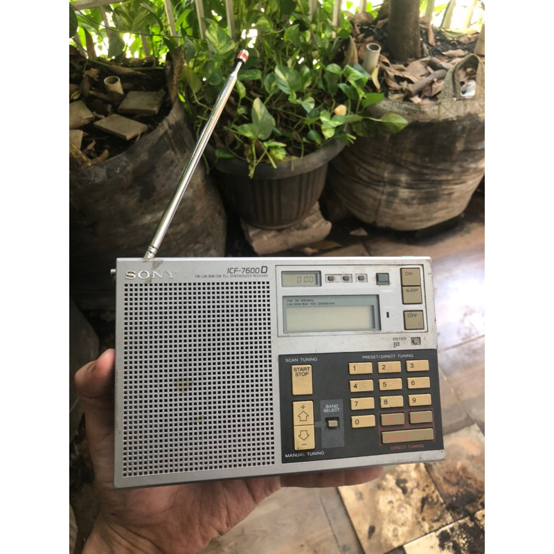 radio jadul sony icd 7600d original silver vintage 1983
