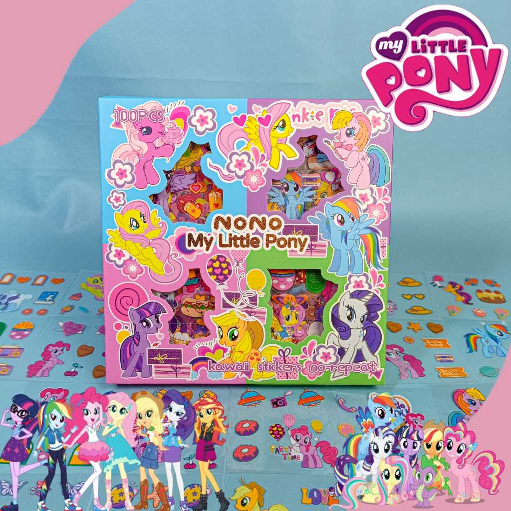 

Sticker Nono My Little Pony Stiker Tempelan Hp Buku Botol Minum Isi 100 lembar