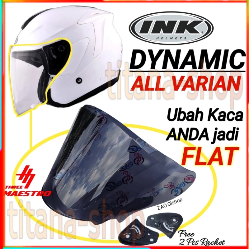 INK DYNAMIC kaca helm datar venom / flat visor open venom ink dynamic