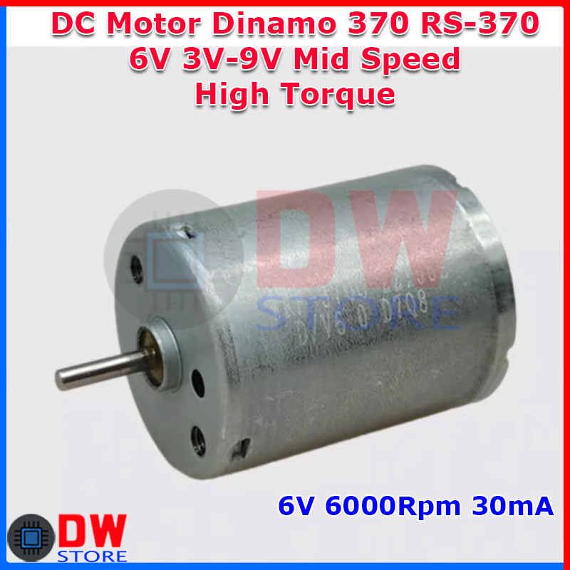 Dinamo DC Motor RS370 RS 370 DC 6V Mid Rpm Mid Speed High Torque DC 3V-9V