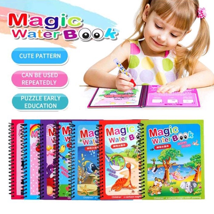 

CUCIGUDANG Magic Water Book Buku gambar mewarnai anak magic watter pen