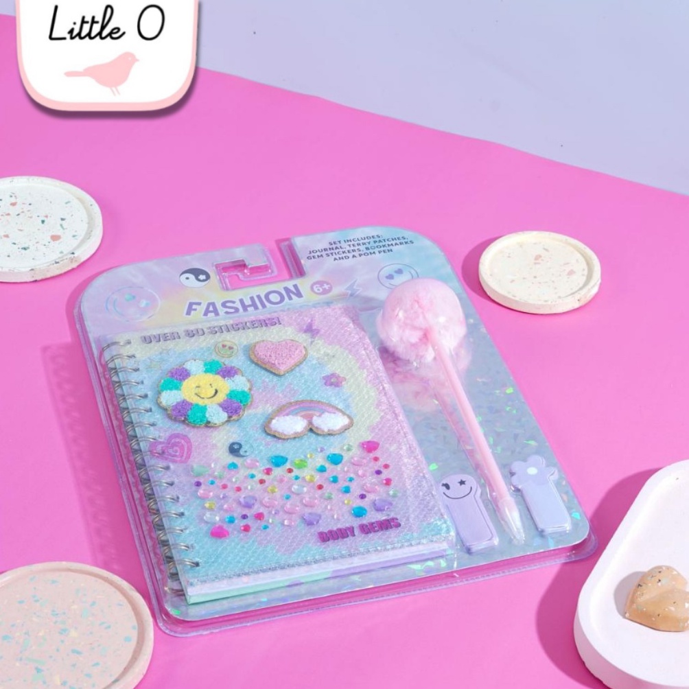 

SEGERA BELI Notebook Bulu Diary Set Sticker Buku Tulis Anak Lucu Stationery Set