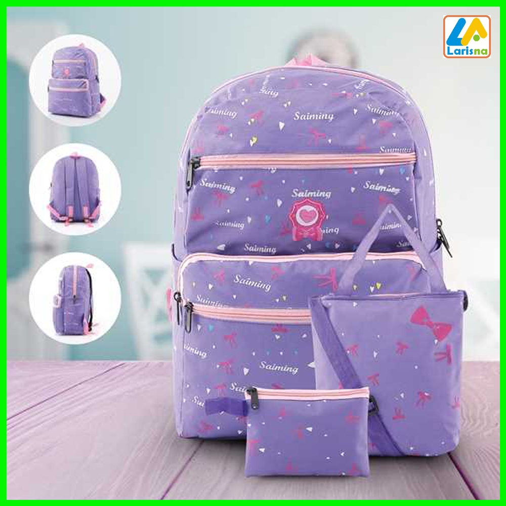 Tas sekolah anak TK/SD perempuan tas motif bunga 4 warna pilihan backpack anak gendong asli bandung