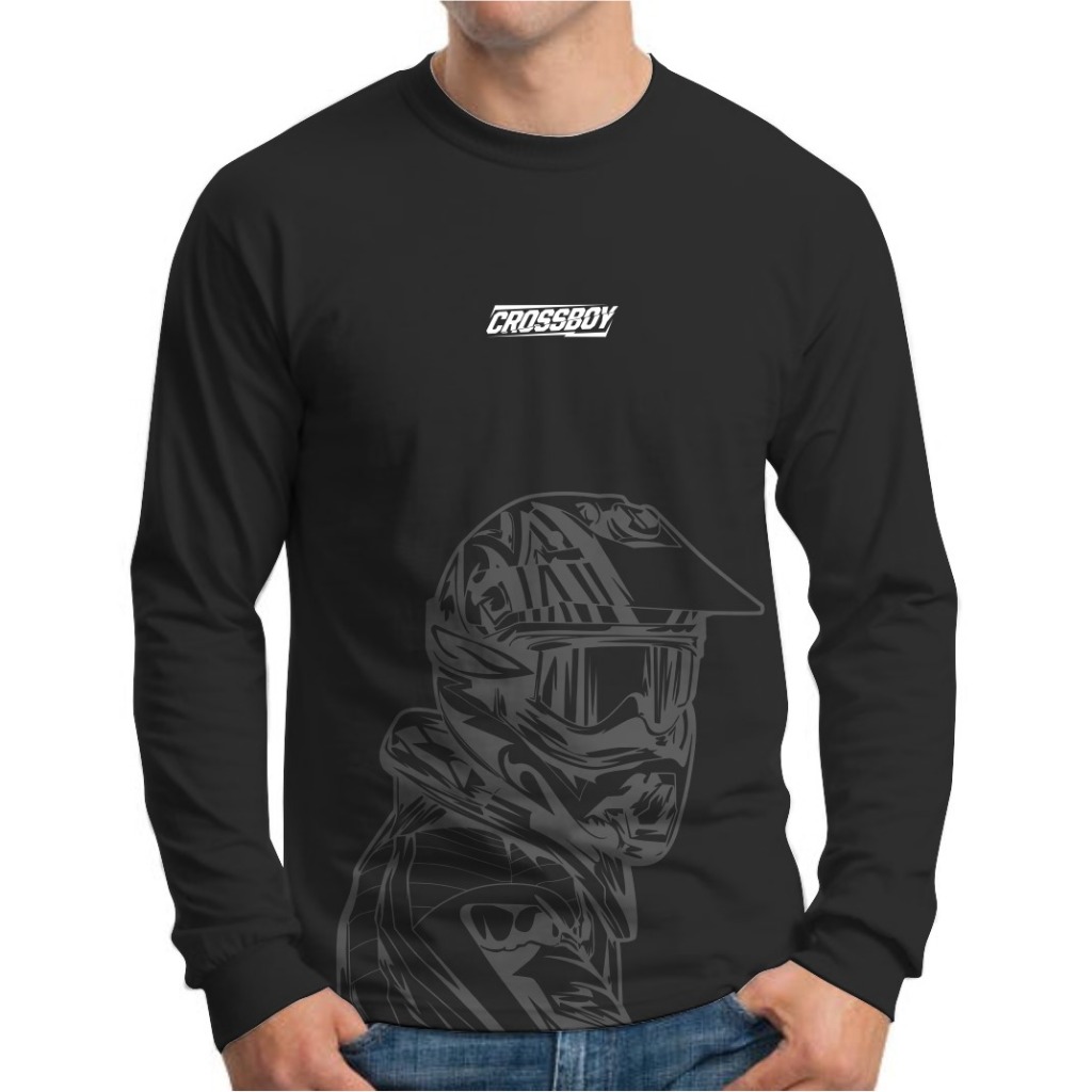 Kaos distro pria Crossboy original kaos pria Trail lengan panjang baju pria distro Motor Cross