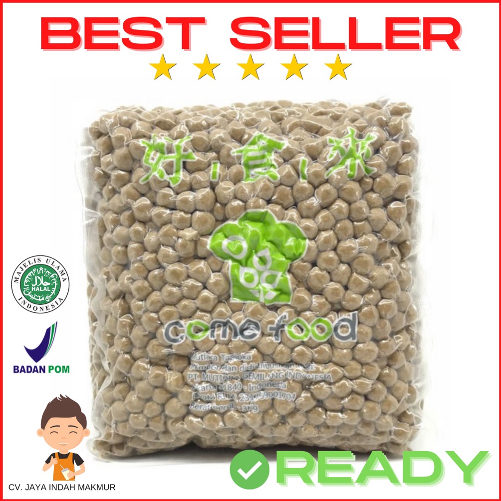 

NEW VARIAN Tapioca Pearl Bubble Tapioka Pearl Mutiara Topping Import Taiwan 3kg BPOM HALAL MUI