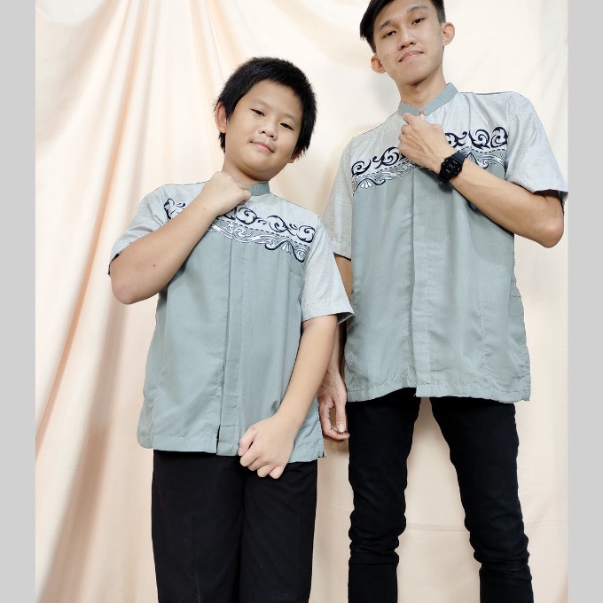 Top Couple koko bapak anak baju muslim lengan pendek darius