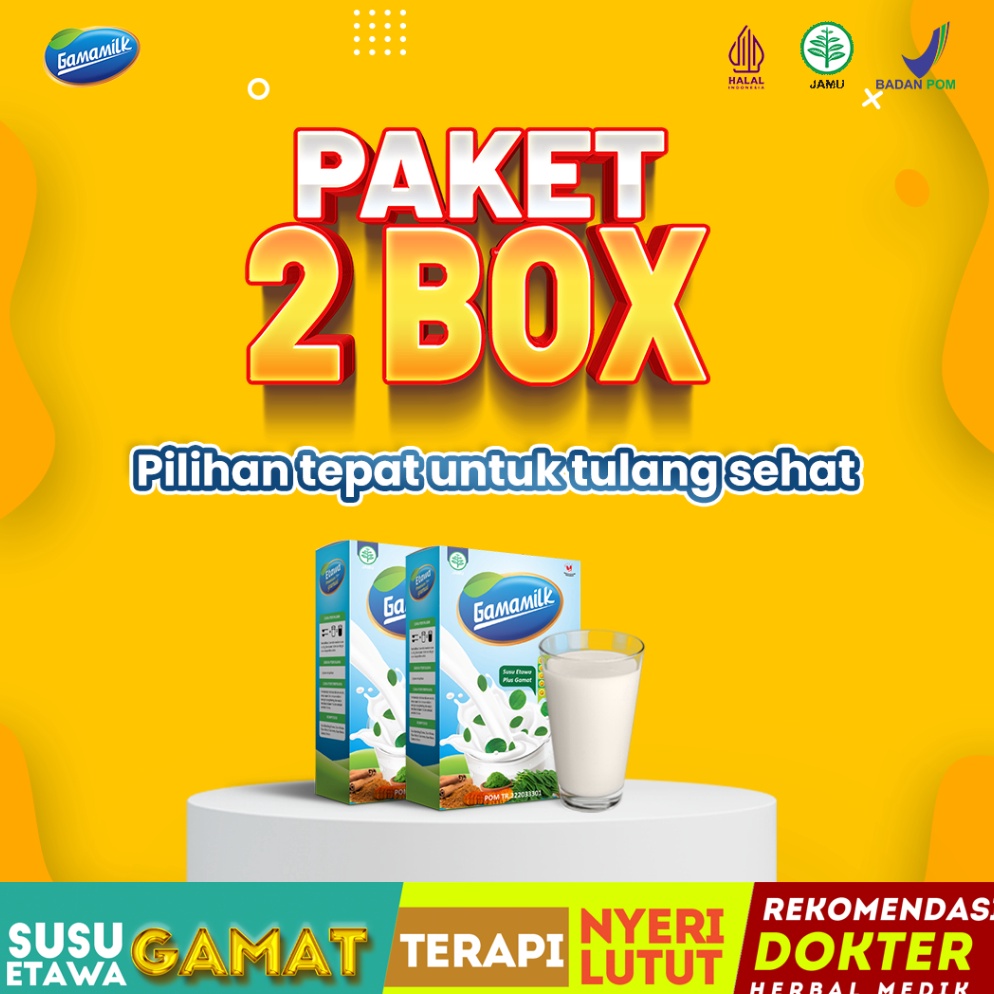

Terlaris 2 BOX Gamamilk Susu Etawa Solusi Atasi Nyeri Lutut Nyeri Sendi Asam Urat Rematik BPOM HALAL MUI