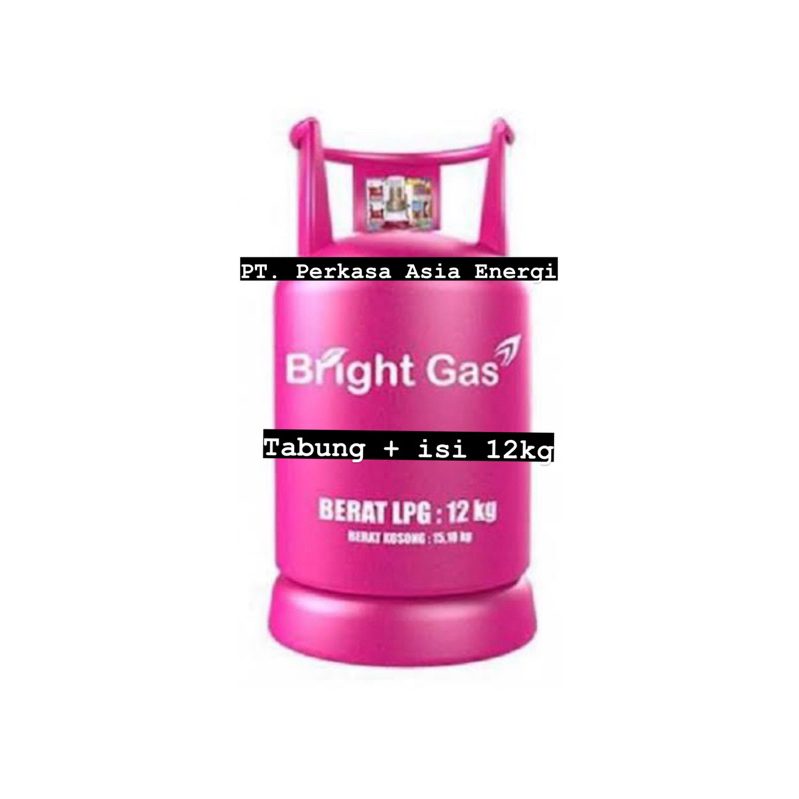 Gas pink 12kg tabung + isi bright gas