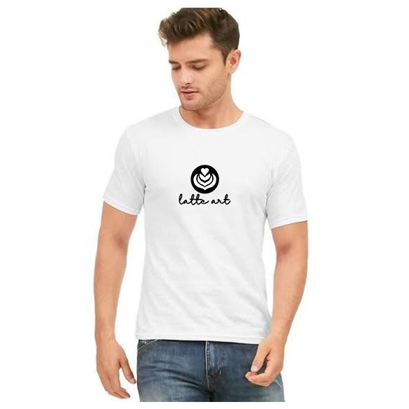 CUCI GUDANG kaos Distro Kaos Pendek DTF Kaos Pendek Dewasa Digital Printing Kaos Pria Wanita LATTE A