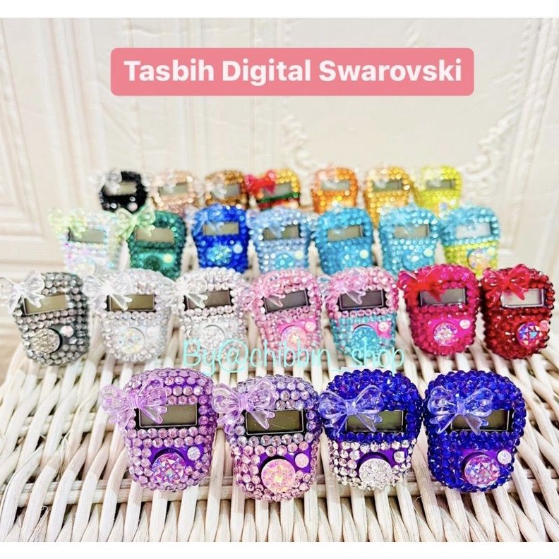 CUCIGUDANG Tasbih Digital Swarovski Pita Transparan  Tasbih Digital Cantik  Tasbih Digital Pita  Tas