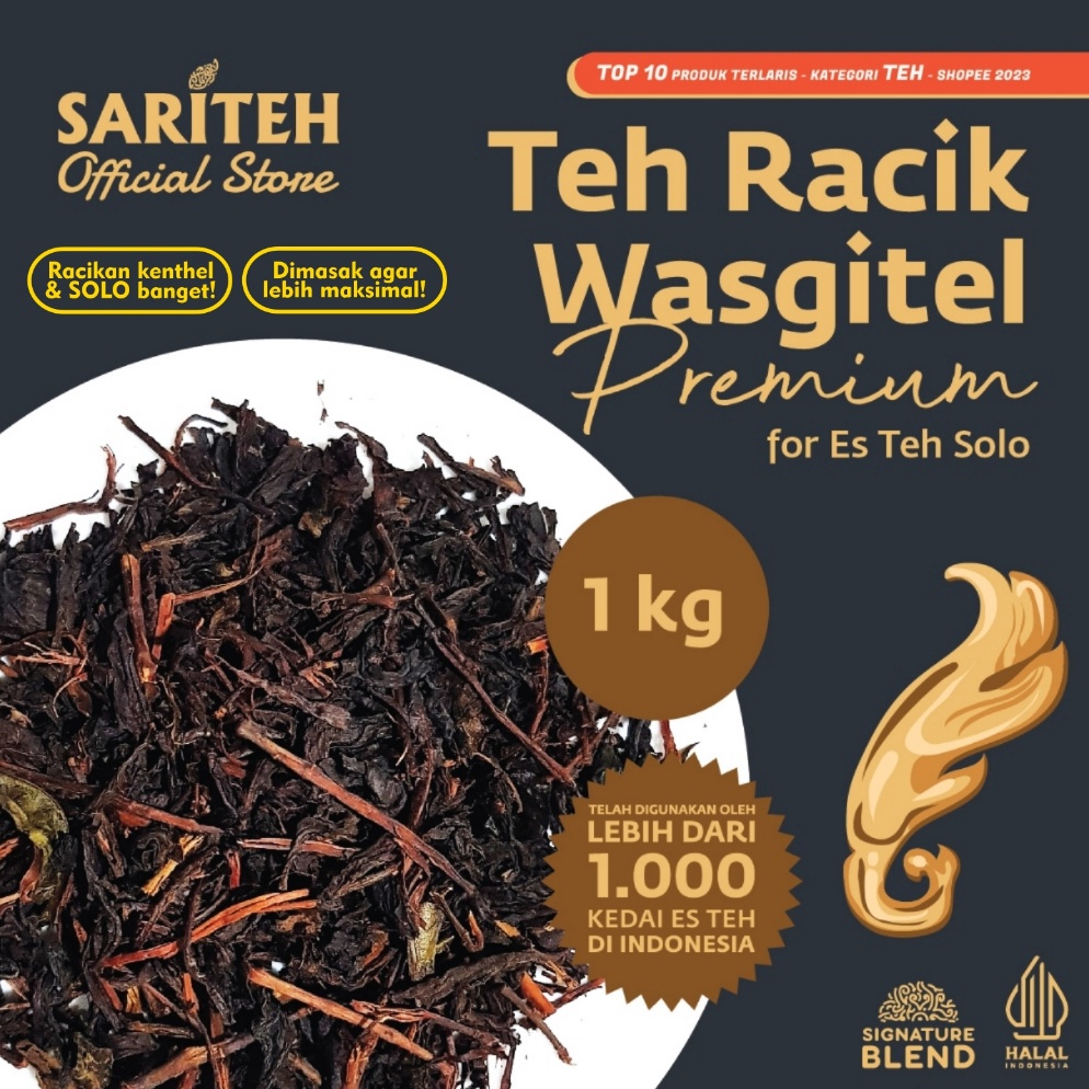 

Termurah Sariteh Indonesia Teh Racik Wasgitel Premium for Es Teh Solo 1 kg Racikan Teh Melati Jawa Javanese Jasmine Tea Blend