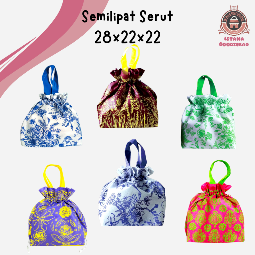 

[SPUNDBOND] Tas Hajatan Tas Kain Spunbond Tas Box Nasi Kotak 20x20 | Tas Berkat Nasi Tas Semilipat Serut 28x22x22