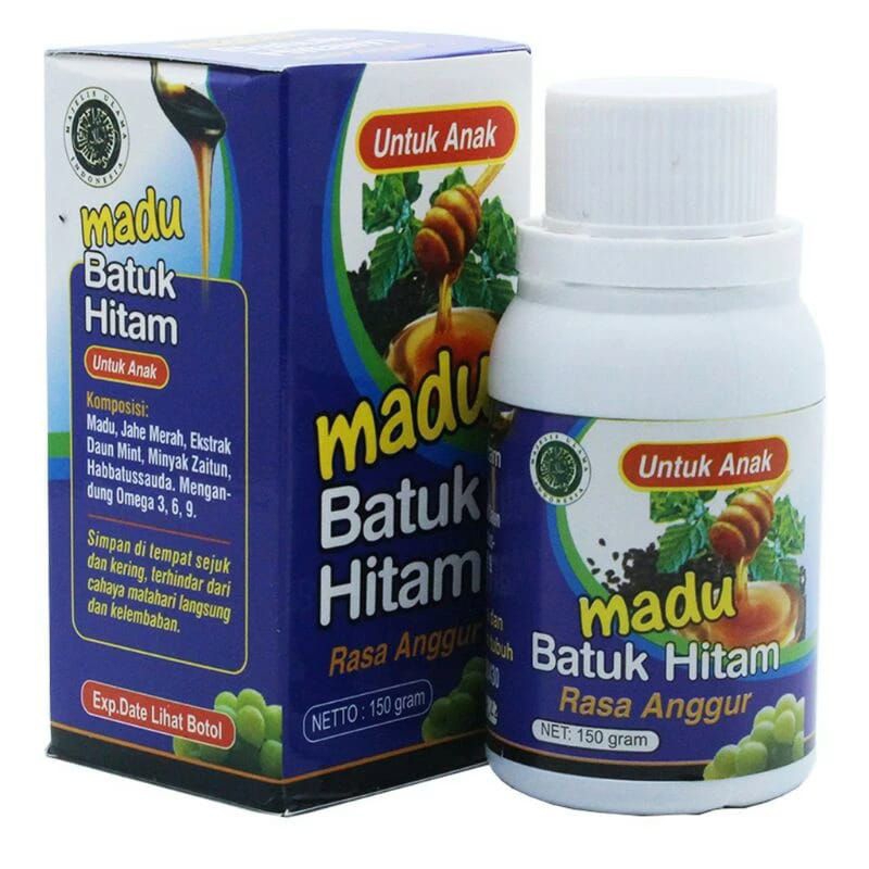 

Madu Batuk Hitam Anak Rasa Anggur 150 Gr