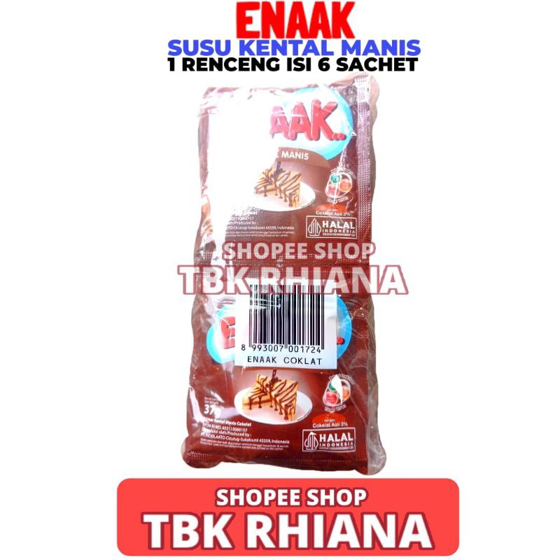 

Susu Kental Manis Cap Enaak Coklat 1 Renceng Isi 6 Sachet 37GR